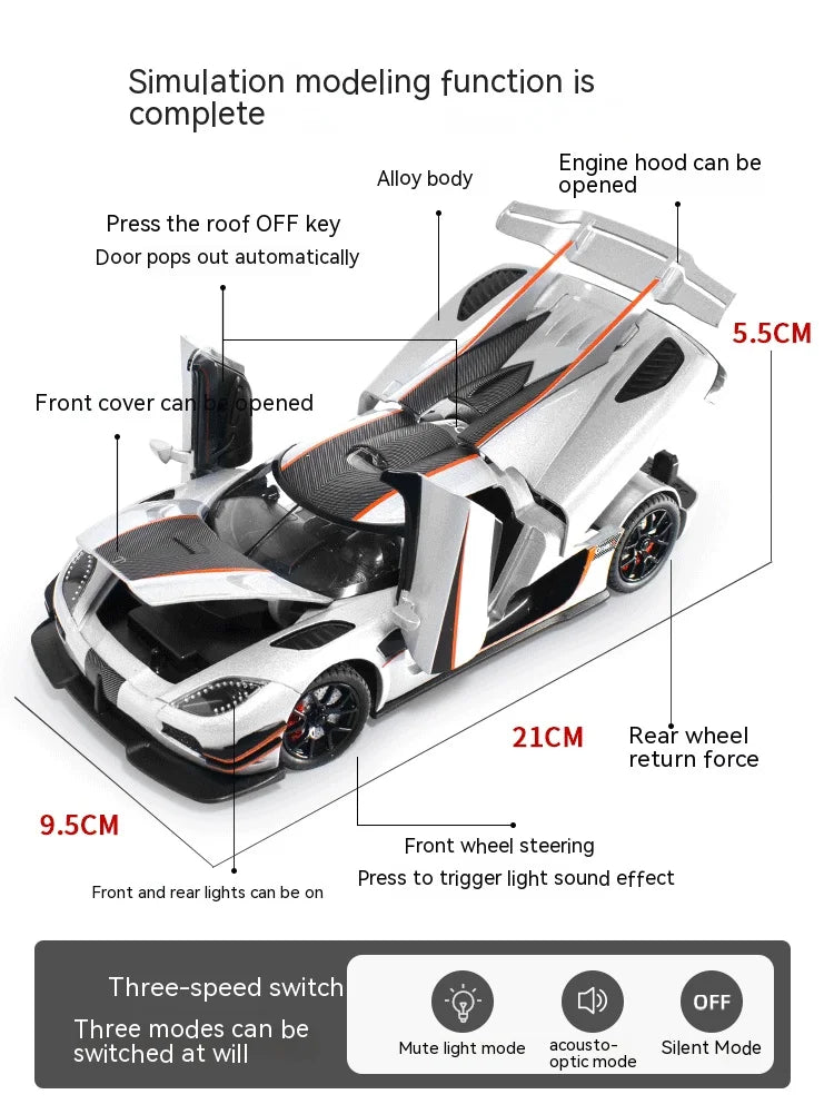 1:24 Supercar Alloy Model - Ideal for Gifting, Decorative Home Accent, Child-Friendly Toy, and a Must-Have for Car En