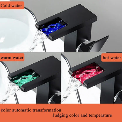Luxurious LED Color-Changing Basin Faucet