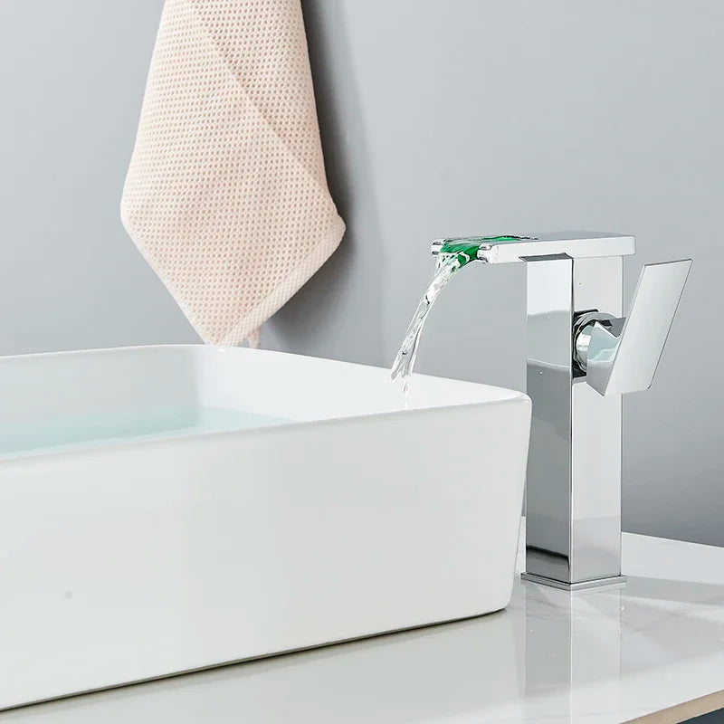 Luxurious LED Color-Changing Basin Faucet