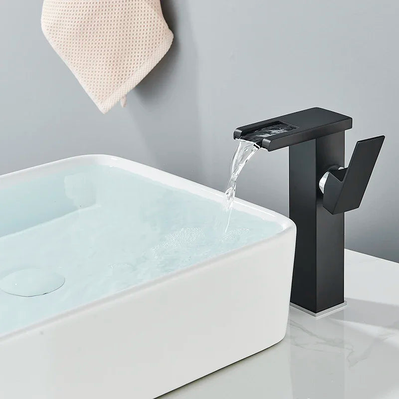 Luxurious LED Color-Changing Basin Faucet