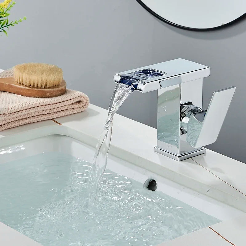 Luxurious LED Color-Changing Basin Faucet
